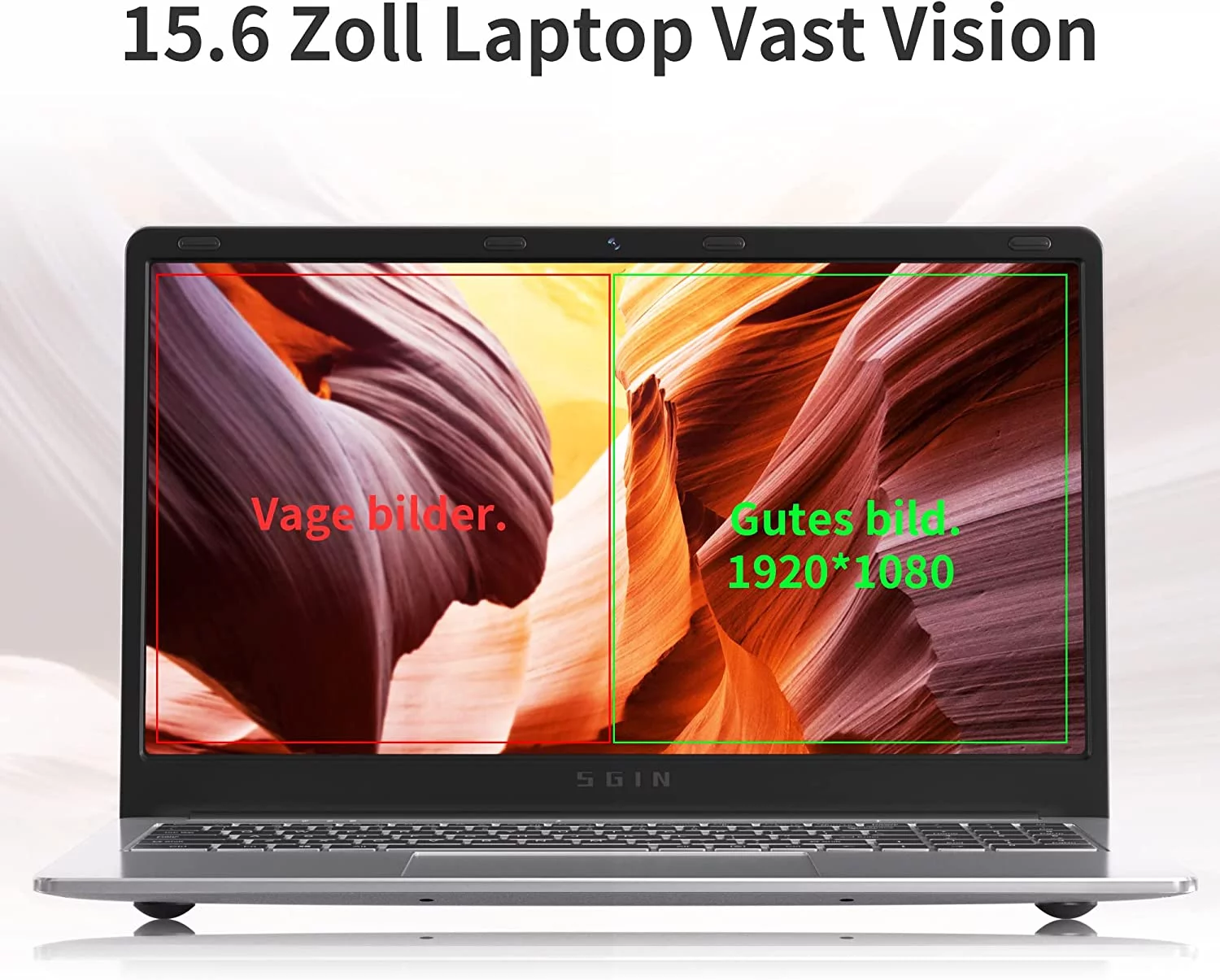 SGIN 15.6inch Laptop 4GB DDR4 128GB SSD Windows 11 with 4 Core Intel Celeron, HD 1366*768 IPS