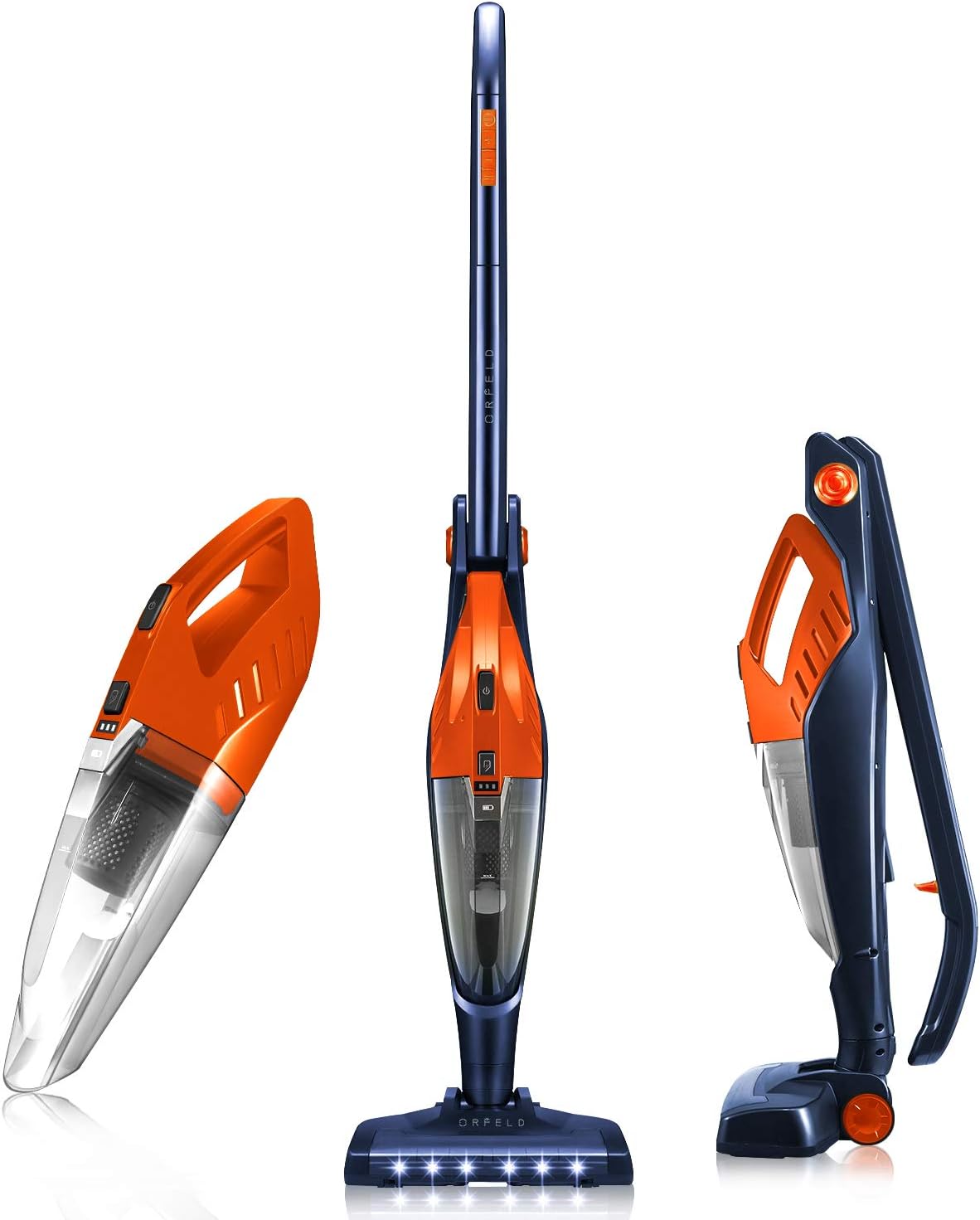 ORFELD Cordless Vacuum Cleaner,Powerful Stick Vacuum Cleaner 4 in 1 Lightweight,Upright Cordless Vacuum Up to 40 Mins Runtime