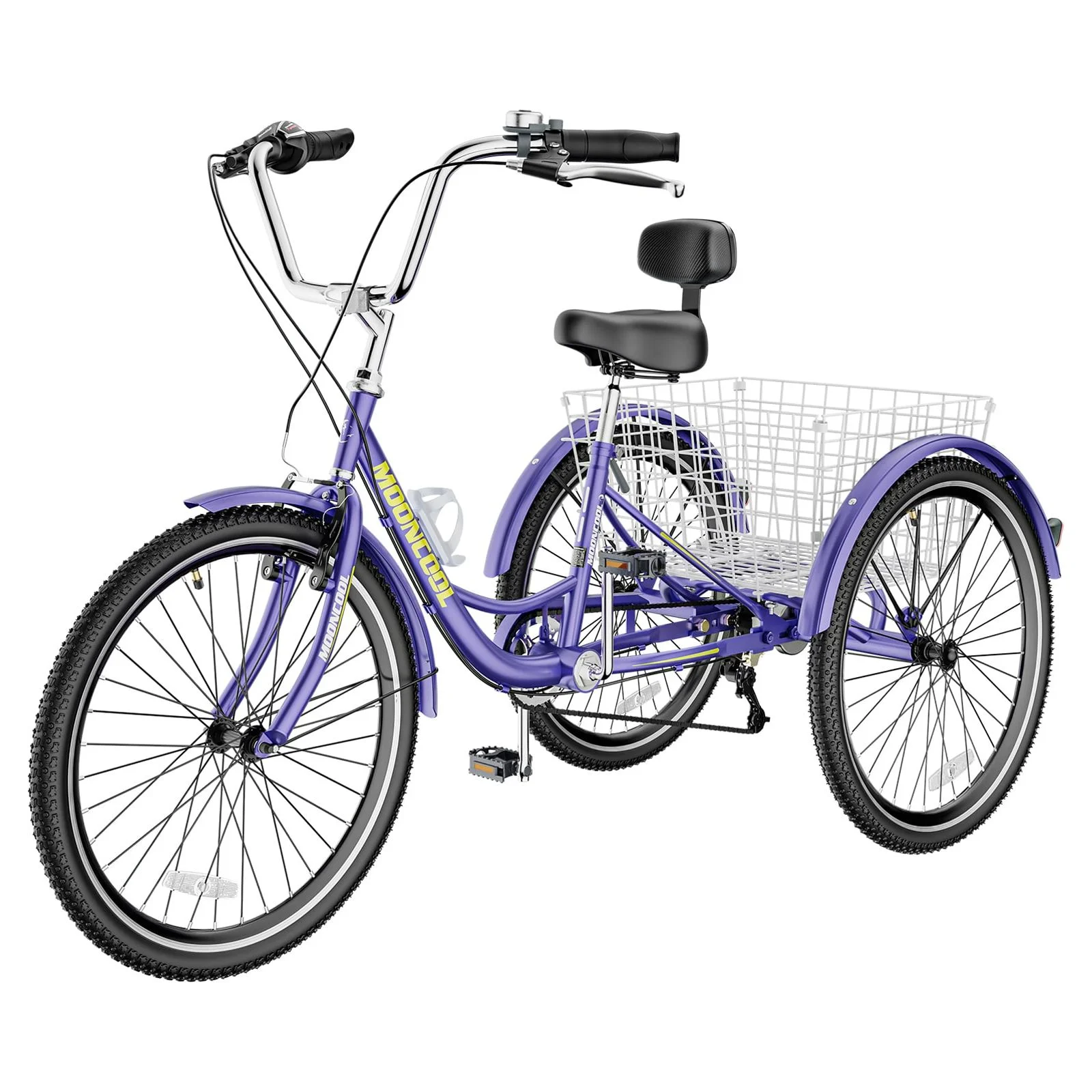 Docred Adult Tricycle 7 Speed 24 Inch Three Wheel Bike Cruiser Trike for Men/Women/Seniors