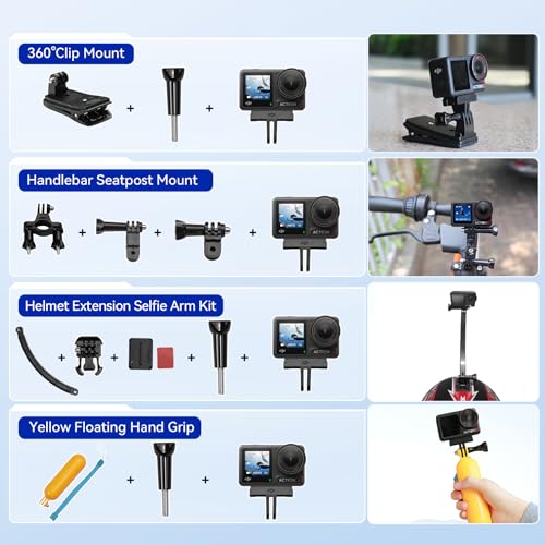 DJI Osmo Action 4 Standard Combo with 50 Piece Accessory Kit + 2 Extra Batteries + 64GB Card