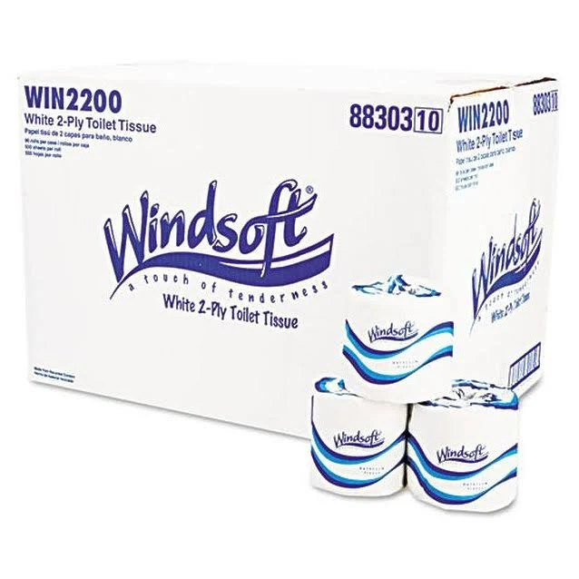 Windsoft Single Roll Bath Tissue, 500 Sheets/Roll, 96 Rolls/Carton
