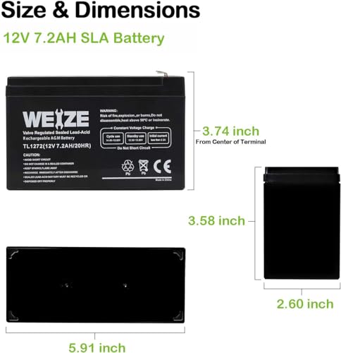Weize 12V 100Ah TM Bluetooth LiFePO4 Lithium Battery, Built-in 120A BMS