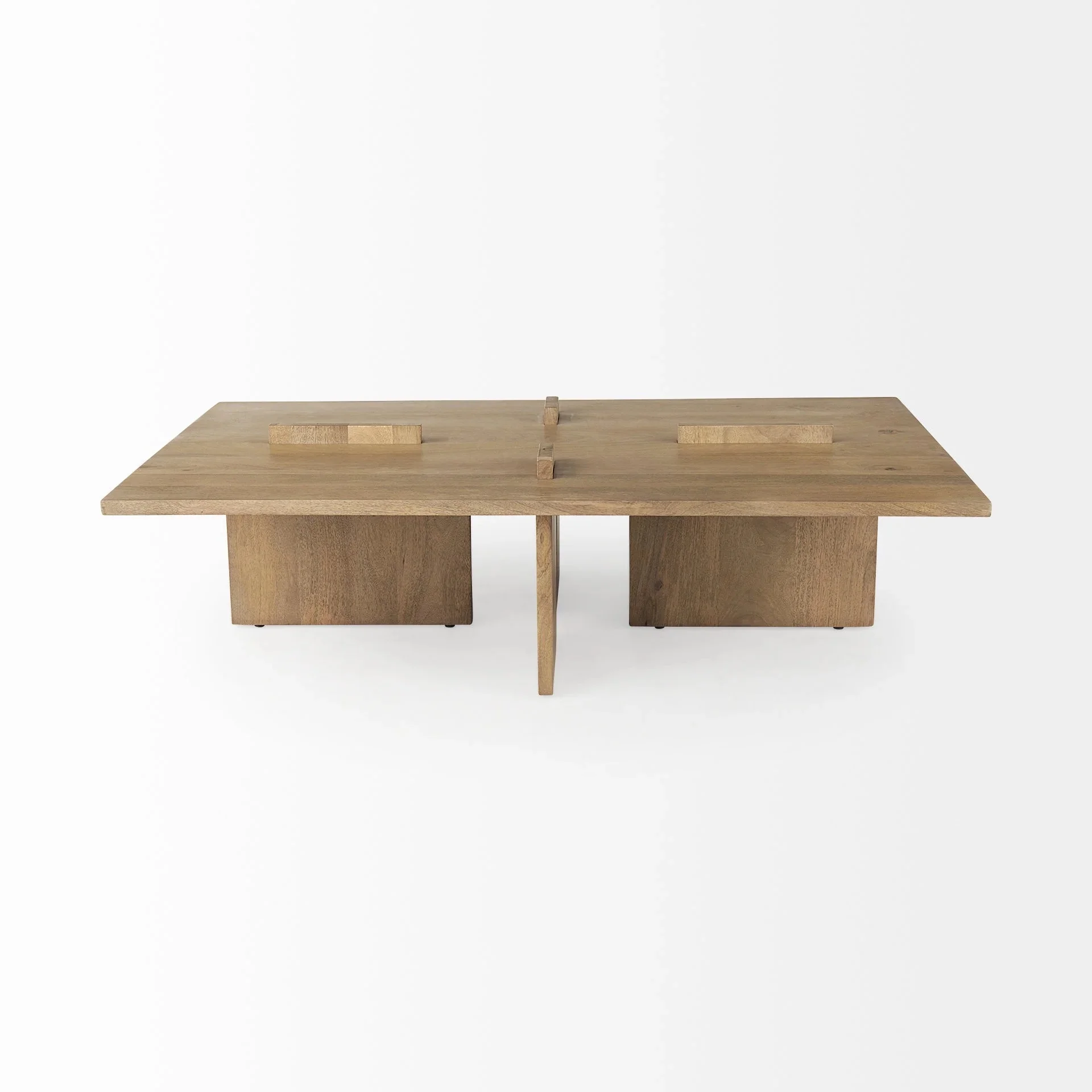 HomeRoots 393175 15 x 34 x 56 in. Rectangle Wooden Coffee Table, Light Natural Brown