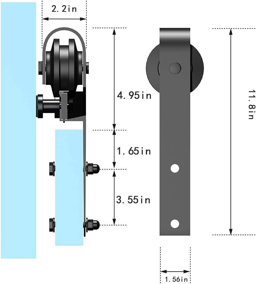 YIGOLD 6.6ft Sliding Barn Door Hardware Kit,Antique Style,Sliding Smoothly Quietly,Factory Outlet Upgraded Version Quality Carbon Steel
