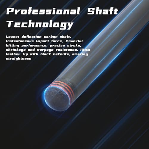 CROWN ME Carbon Fiber Break Pool Cue Stick 20OZ Weight, 13mm Tip Break Carbon Fiber cue, 58" Cue Stick