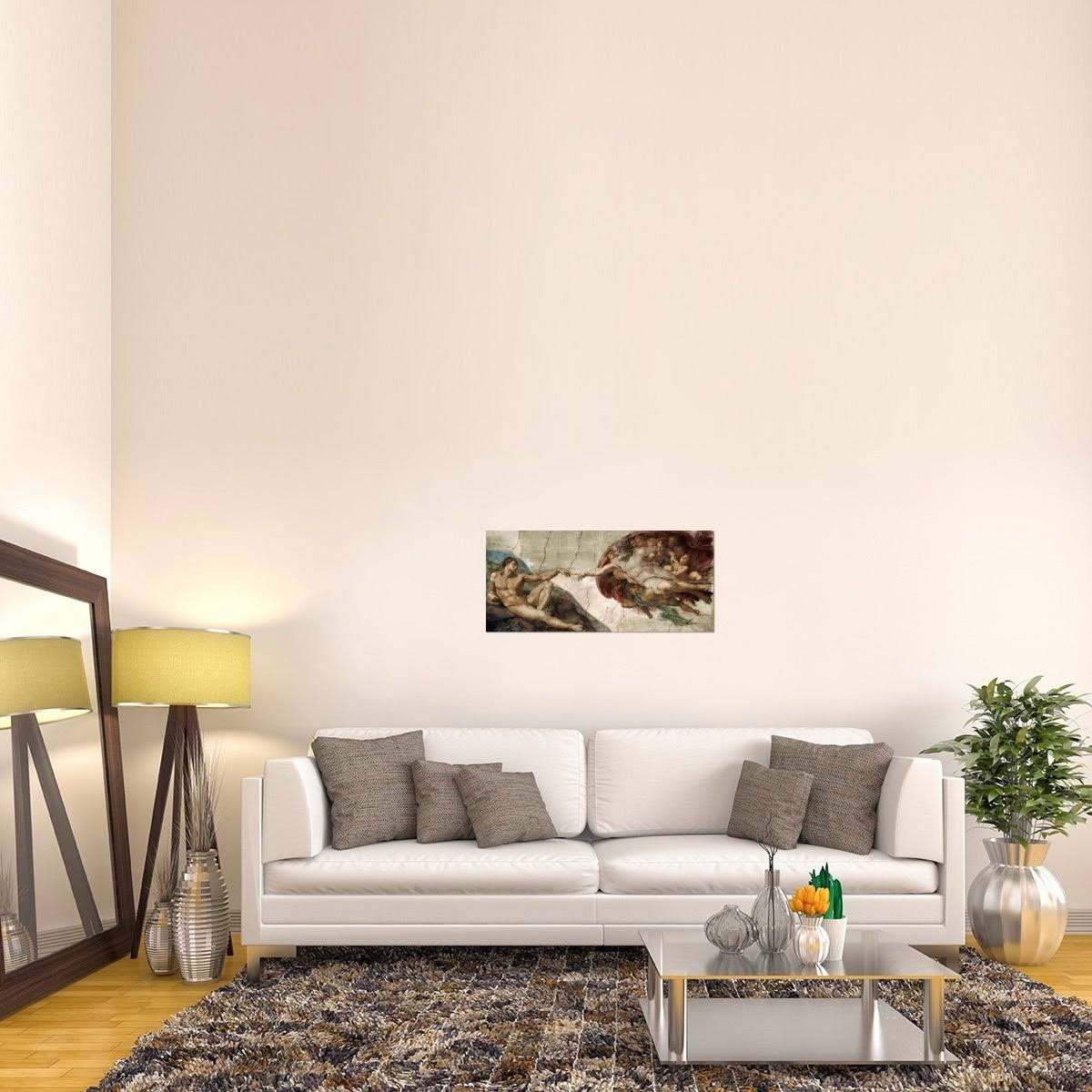 Global Gallery Michelangelo &Creation of Adam (detail)& Stretched Canvas Art