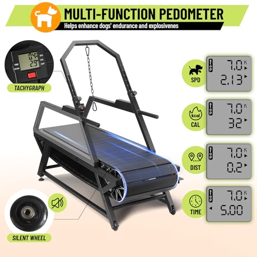 Dog Treadmill for Large Medium Dogs,Slatmill for Dogs with Pedometer and Brake,Treadmill for Dog for Daily Exercise and Fitness