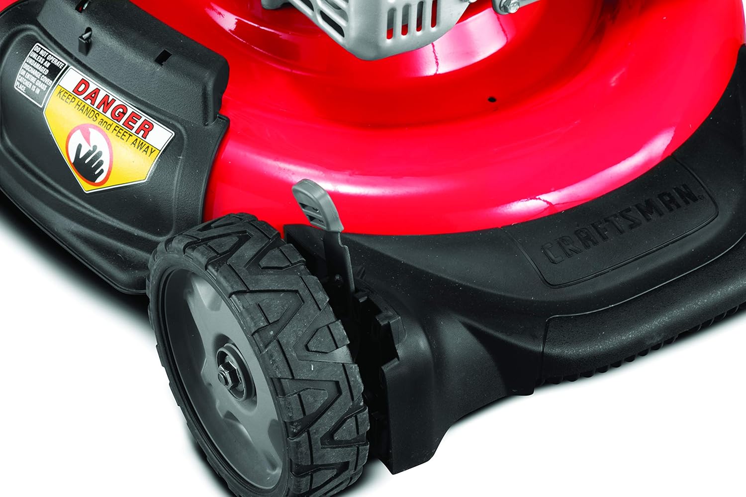 CRAFTSMAN 11A-U2V2791 3-in-1 149cc Engine Gas Powered Push Lawn Mower with Vertical Storage - Contractable Mower for Ease of Storage, Liberty Red