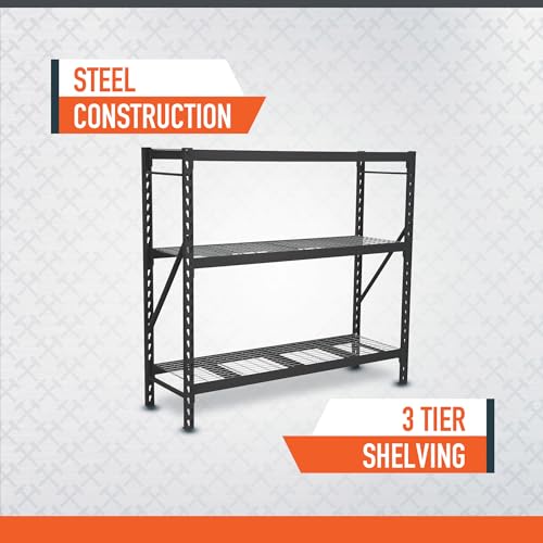 Ironton 4-Tier Industrial Steel Shelving Unit, 8,000-Pound Load Capacity, Garage Storage Rack, 77" W x 24" D x 72" H