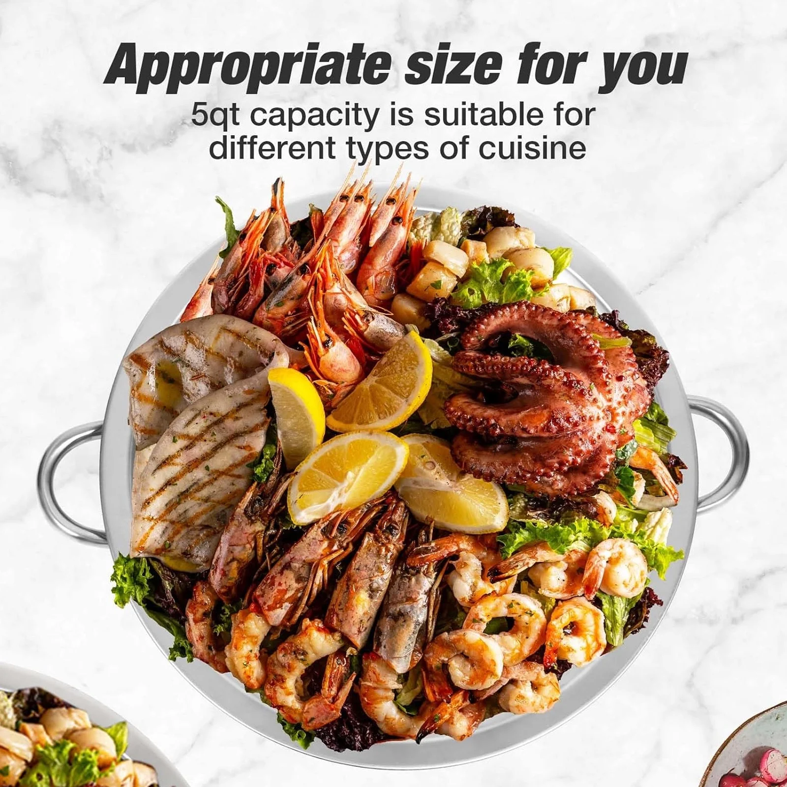 6 Pack Chafing Dish Buffet Set, 5QT Round Stainless Steel Chafer for Catering, Upgraded Chafers and Buffet Warmer Sets w/Food & Water Pan, Lid