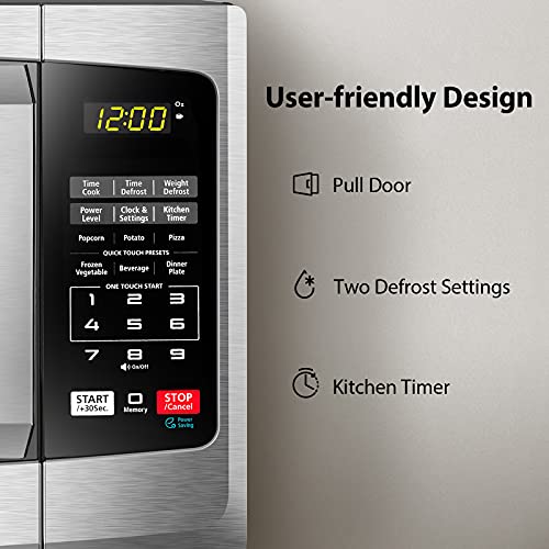 Toshiba ML-EM62P(SS) Large Countertop Microwave with Smart Sensor, 6 Menus, Auto Defrost, ECO Mode, Mute Option & 16.5" Position Memory Turntable