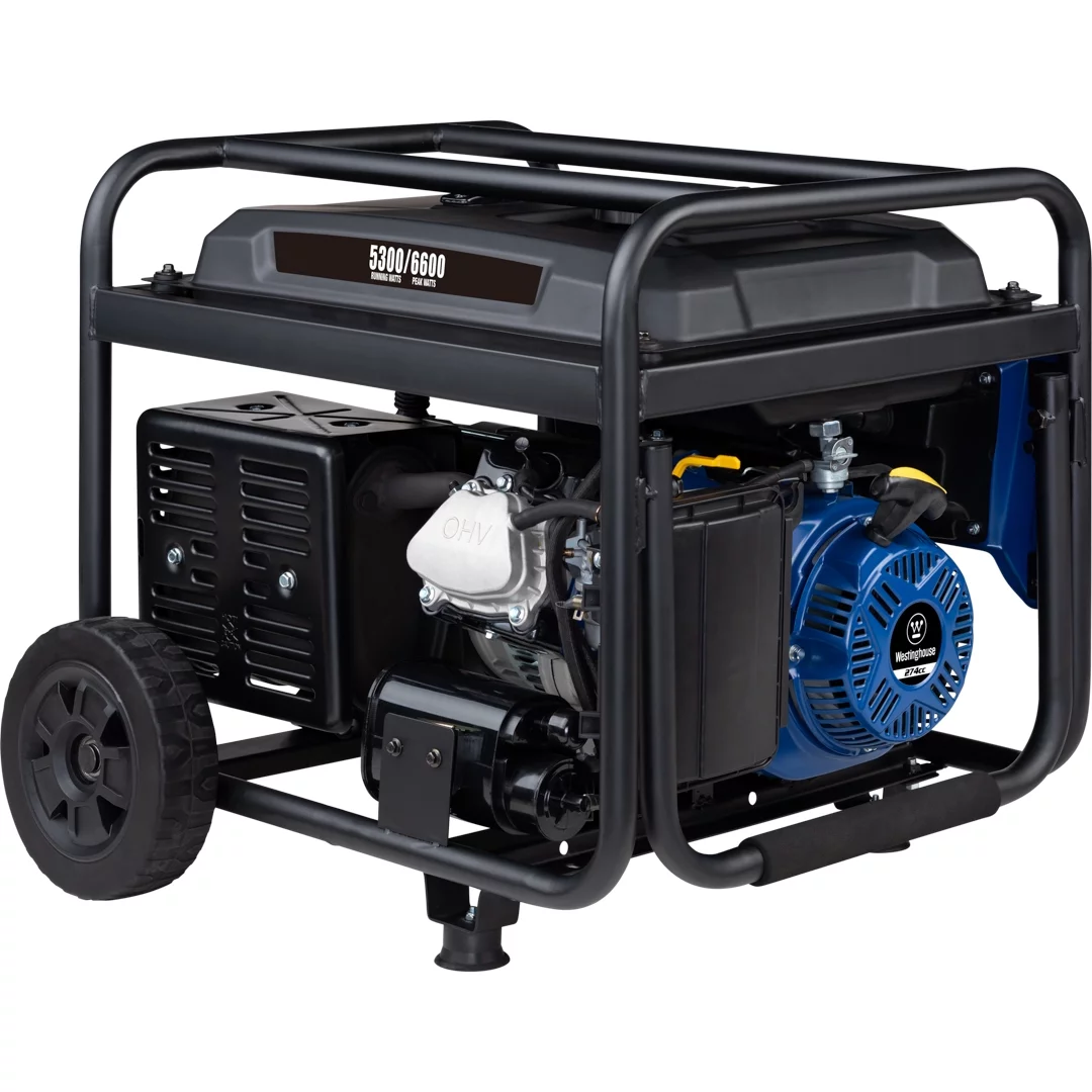 Westinghouse 6600 Peak Watt Home Backup, Gas Powered Portable Generator, Remote Electric Start, CO Sensor