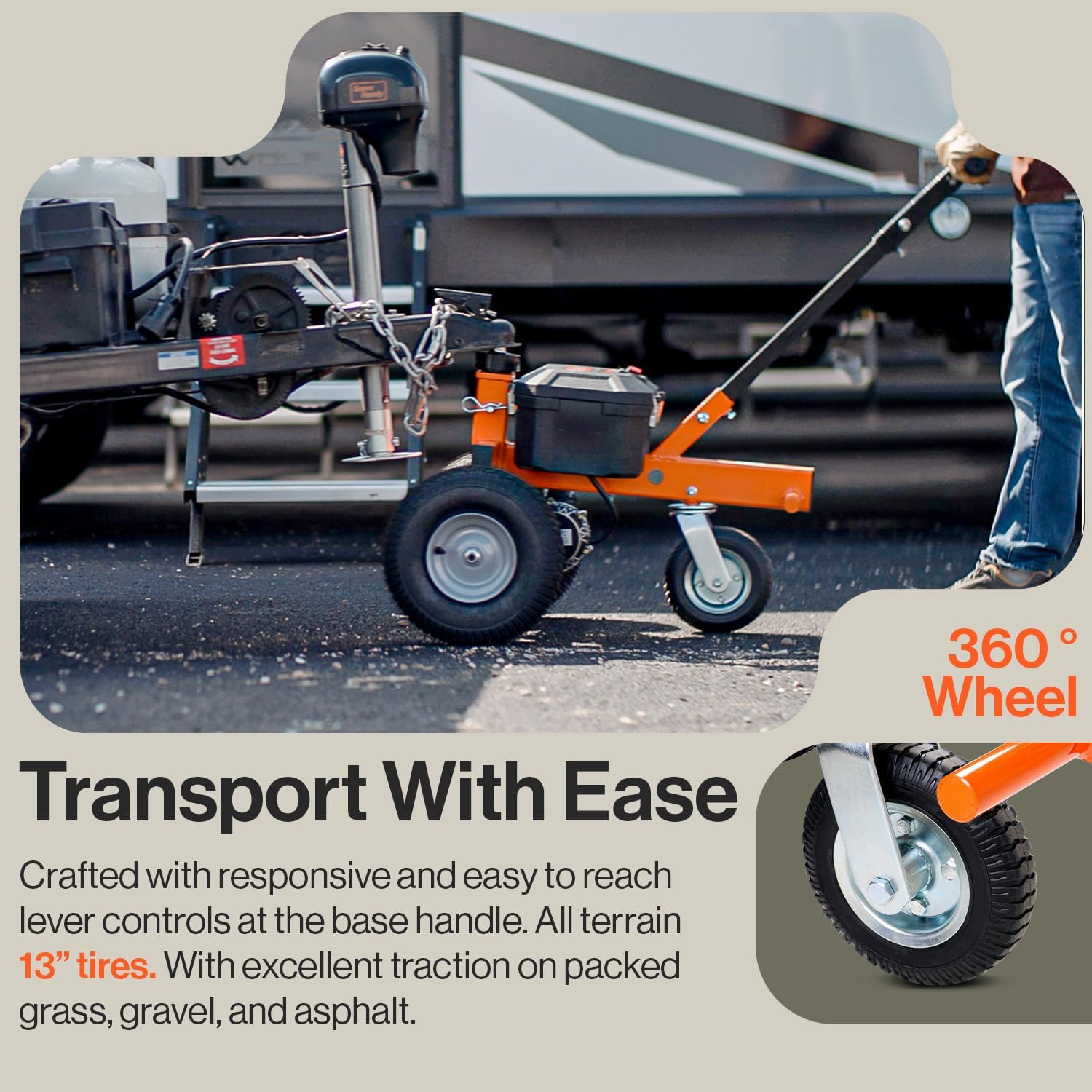 SuperHandy Trailer Dolly Electric Power 2800LBS Max Trailer Weight, 450LBS Max Tongue Weight
