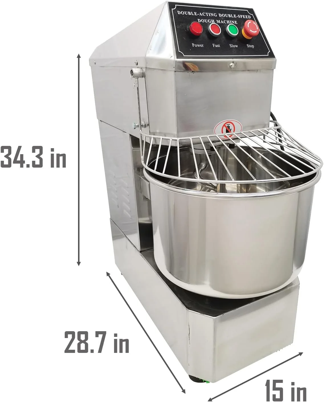 EQCOTWEA Commercial Dough Mixer Pizza Dough Blender for Bakery Food 30L Stainless Steel