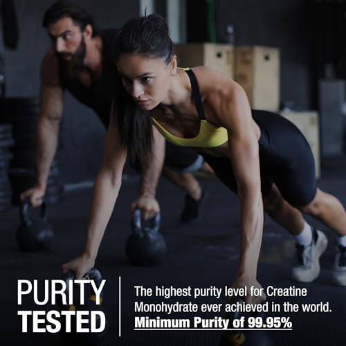 Pure Creapure Micronized Creatine Monohydrate Powder, Promotes Muscle Growth, Increase Muscle Mass, Enhance Strength, 99.99% Purity, 3rd Party Tested
