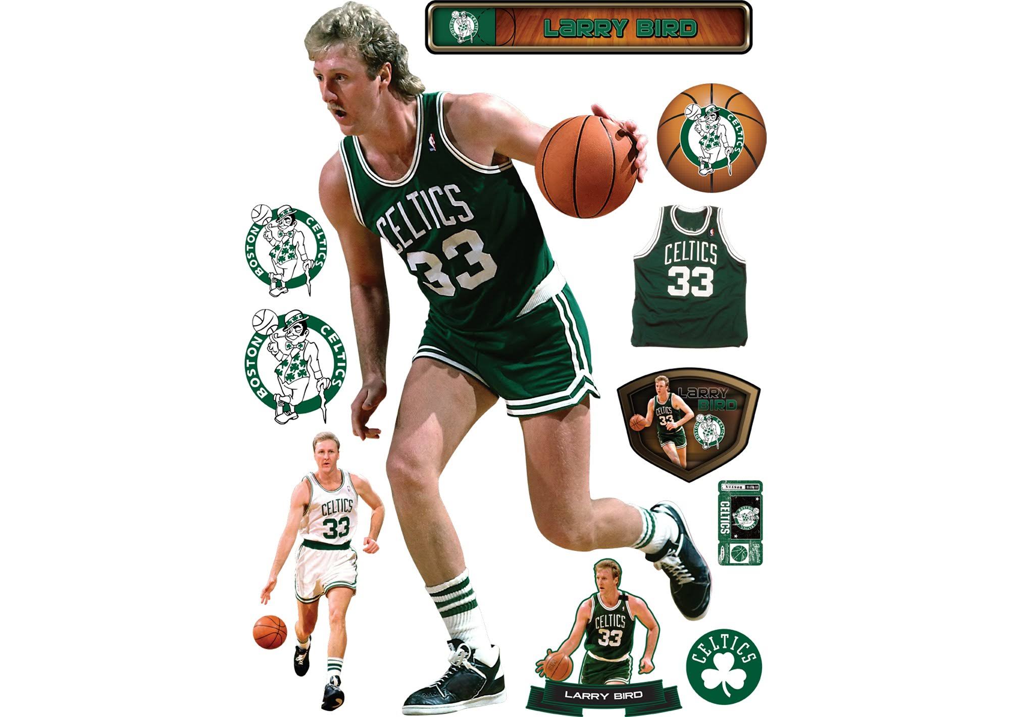 Fathead Larry Bird Boston Celtics Life Size Removable Wall Decal