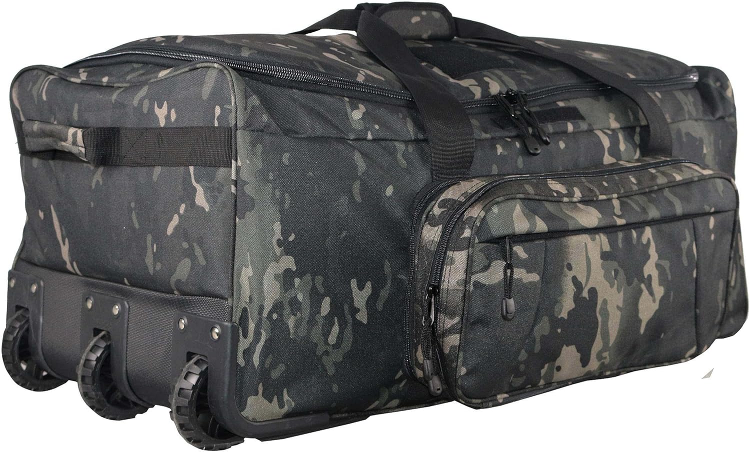 ARMYCAMO Military Tactical Wheeled Deployment Trolley Duffel Bag Heavy-Duty Camping Hiking Running Trekking