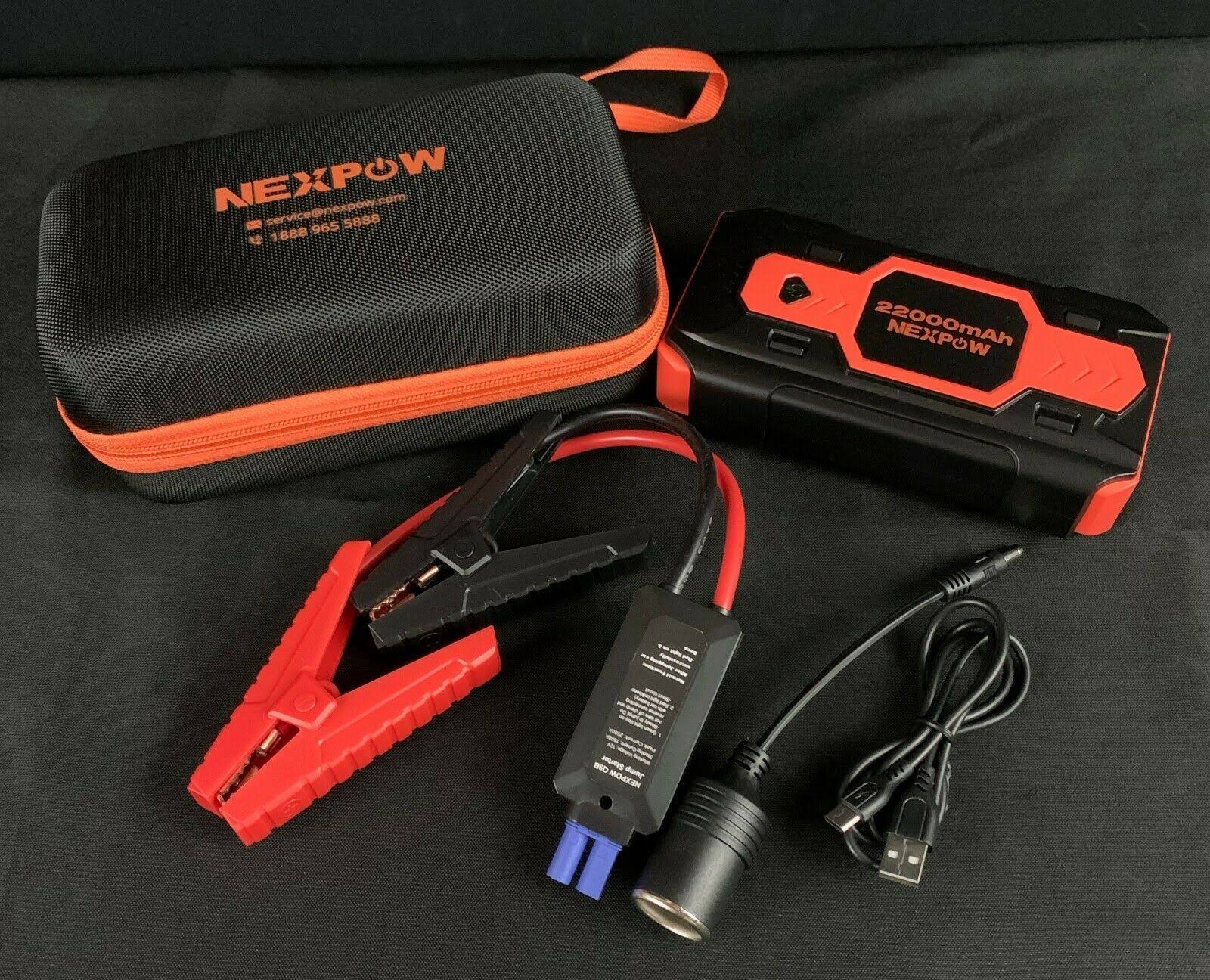 Nexpow Portable Car Jump Starter 2500A Peak 12V Battery 22000mAh USB Power Bank Q9B