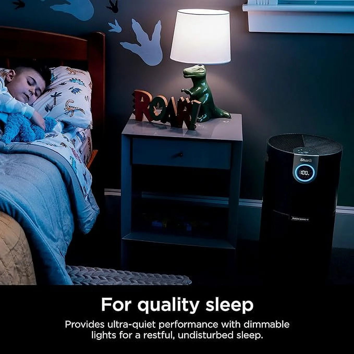 Restored Open Box Shark Clean Sense Air Purifiers Home Office Bedroom HEPA Filter HP202 - BLACK (Refurbished)