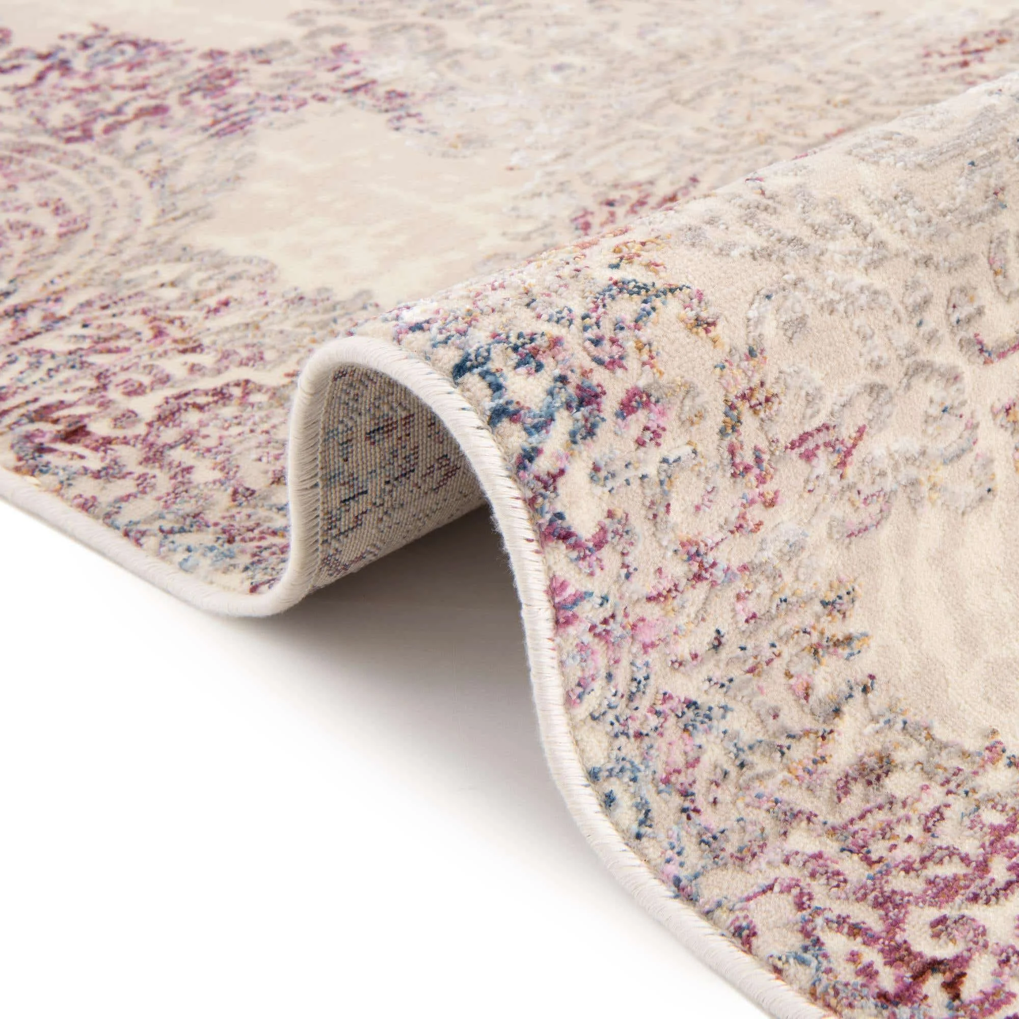 Rugs.com Deepa Collection Rug – 9' x 12' Ivory Medium Rug Perfect For Living Rooms, Large Dining Rooms, Open Floorplans