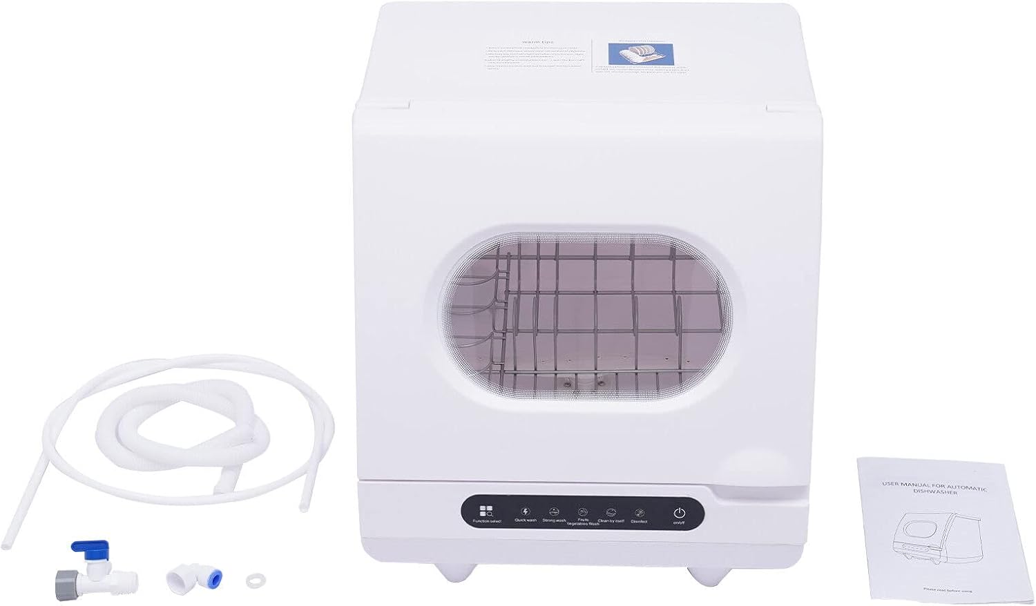 1200W Portable Mini Countertop Dishwasher Compact Dish Washing Machine Freestanding Compact Table Top Dishwasher 5 Wash Programs for Apartments Dorms
