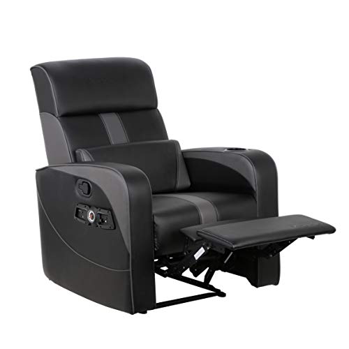 X Rocker Gamma Recliner Gaming Chair, 2.1 Bluetooth Audio System, Headrest Mounted Speakers, Built-in Footrest and Cupholder, 718001