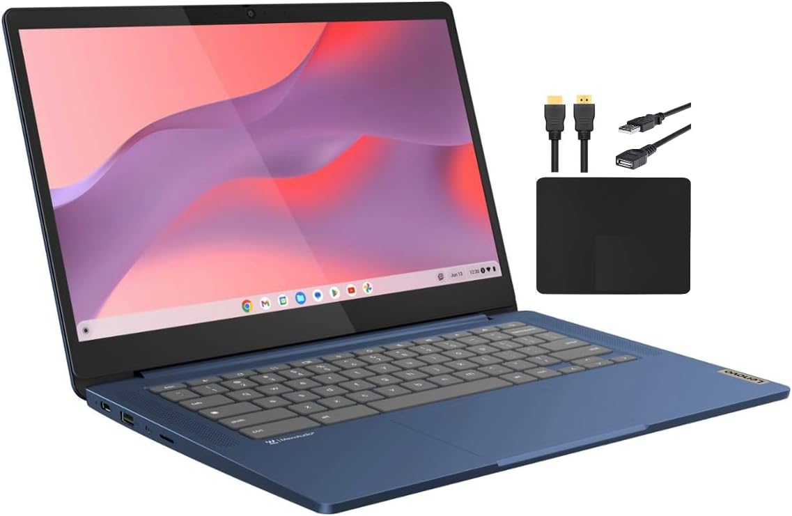 Lenovo 2023 Newest 14'' FHD Touchscreen Slim 3 Chromebook Laptop Business Student, 8-Core MediaTek Kompanio 520 Processor, 4GB RAM, 64GB eMMC, WiFi 6