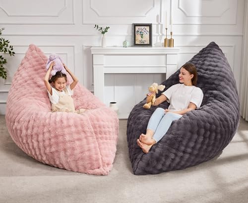 Hobestluk 3 in 1 Bean Bag Chair Giant Bean Bag Chairs Convertible Bean Bag Floor Cushion with Machine Washable Cover