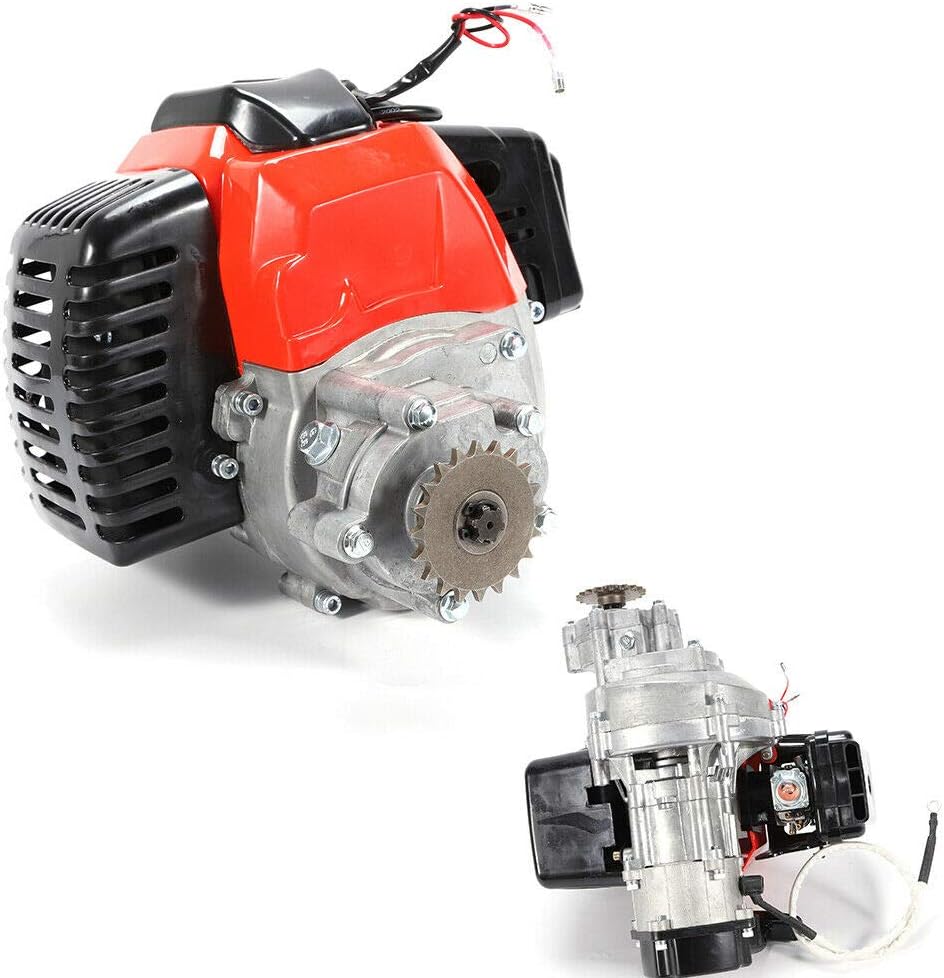 TFCFL 49CC 2-Stroke Engine Motor Single Cylinder Gas Engine Motor with Air-Cooled System Pocket Bike Replacement Engine