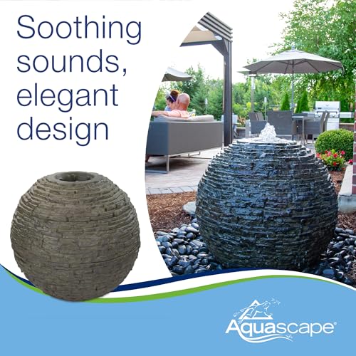 Aquascape Stacked Slate Sphere Water Fountain for Yard, Landscape, and Garden, Small | 78287