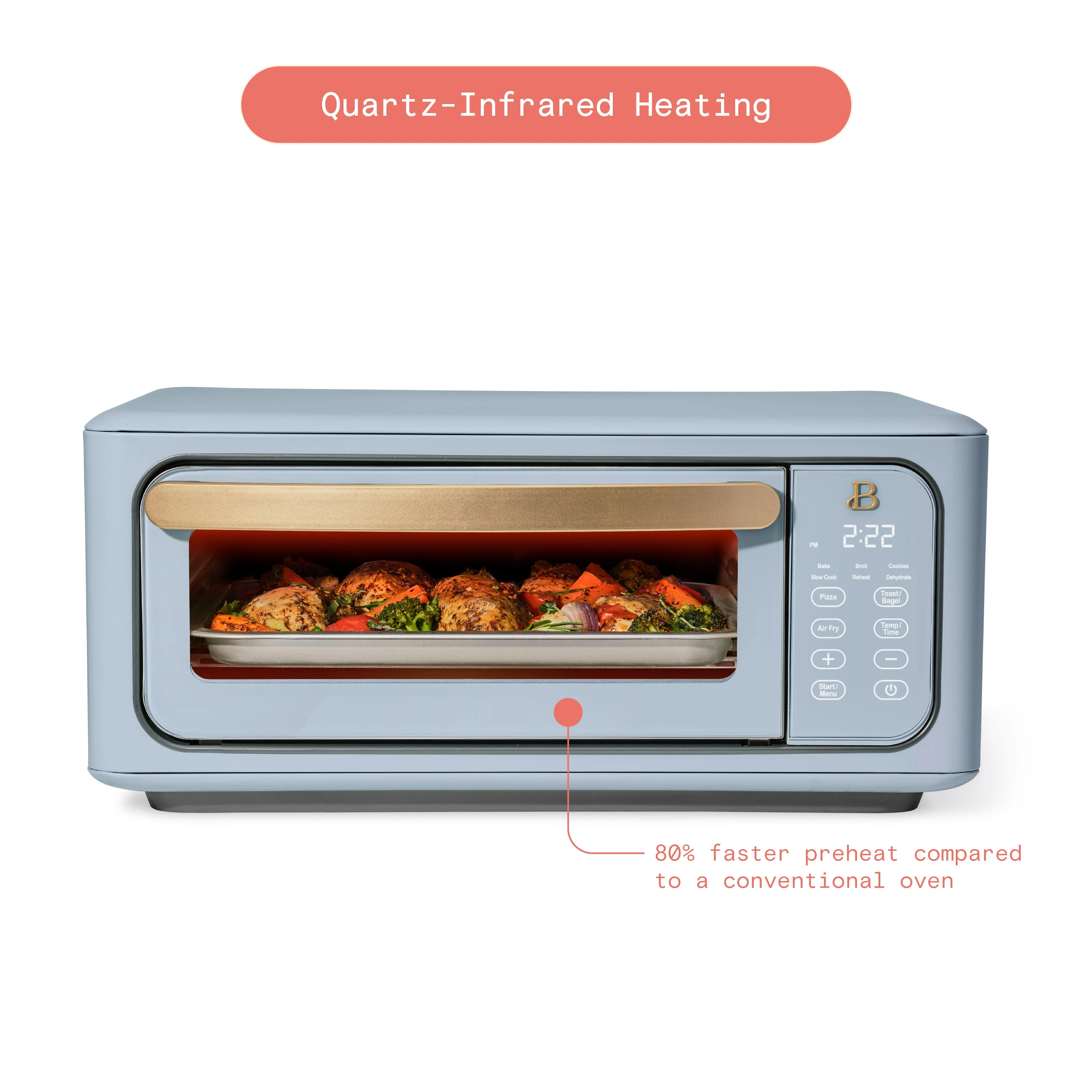 Beautiful Infrared Air Fry Toaster Oven, 9-Slice, 1800 W, Black Sesame by Drew Barrymore
