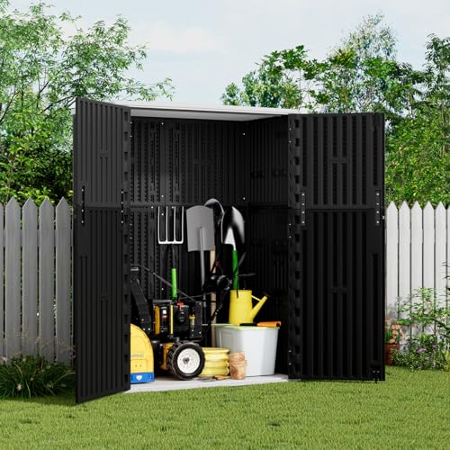 KINYING Outdoor Vertical Storage Shed,57 Cu.ft Outdoor Storage Cabinet Waterproof,Resin Sheds & Outdoor Storage Clearance for Garden,Patio,Backyard