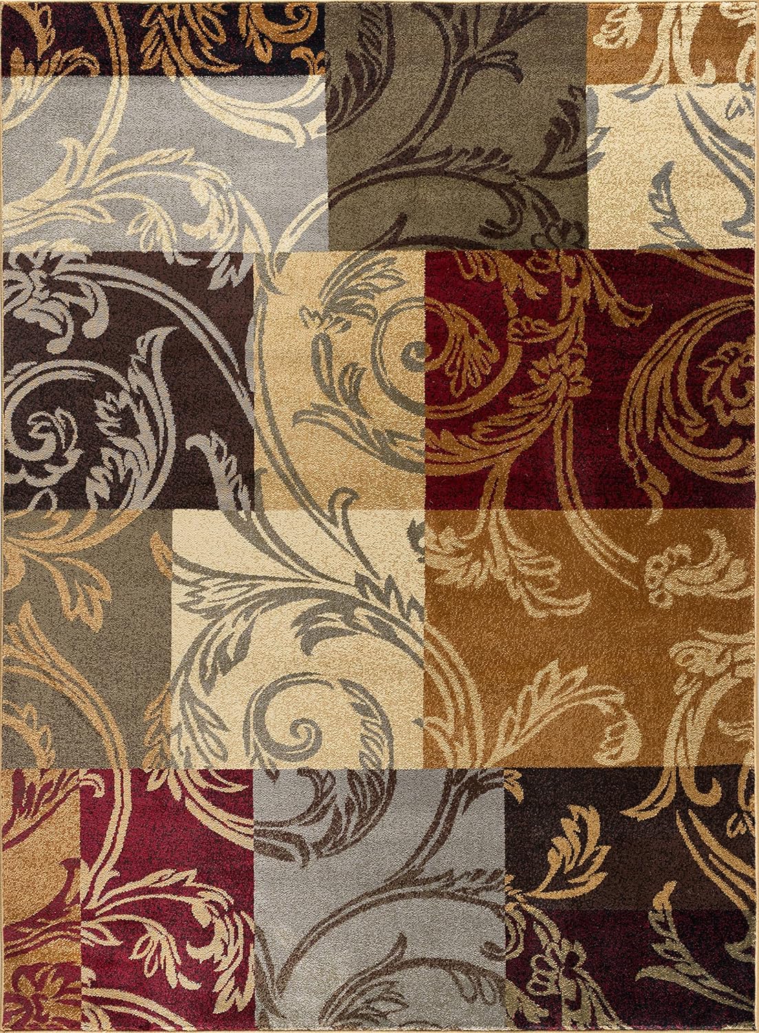 Reagan Transitional Floral Multi-Color Rectangle Area Rug, 8' x 10'