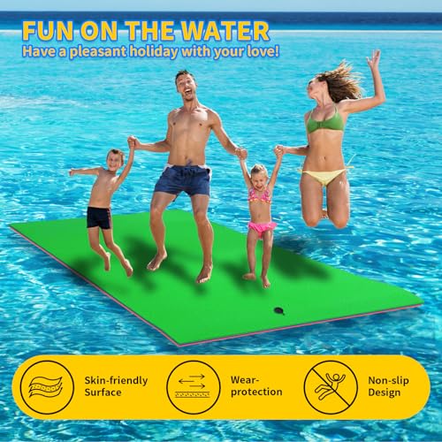 Lily Pad Floating Mat, 9'/12'/18' Premium Floating Water Mat for Lake, 3-Layer Tear-Resistant XPE Foam, Giant Lily Pad for Water Recreation Pool