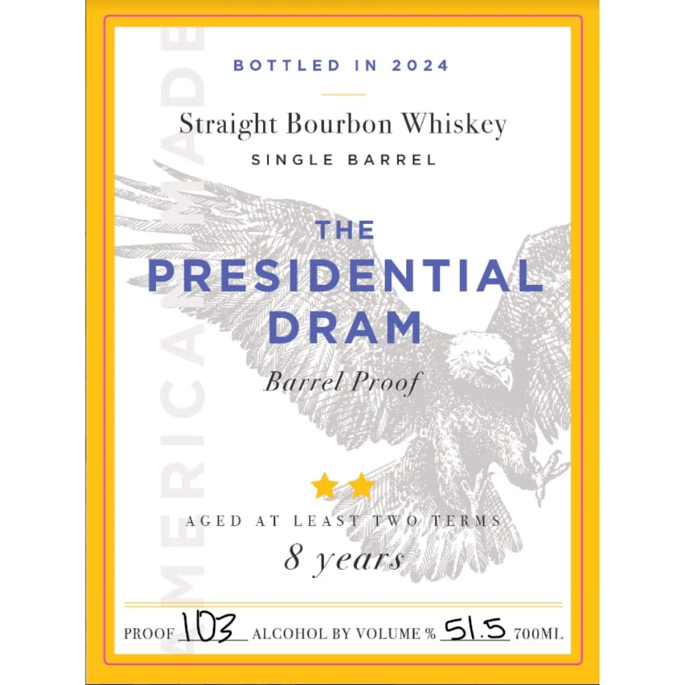 The Presidential Dram 8 Year Old Bourbon 2024 Release - Nestor Liquor