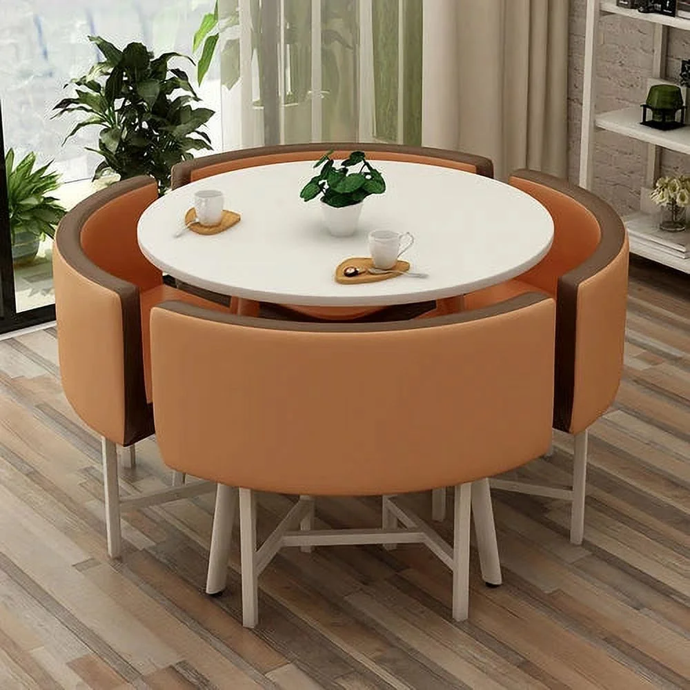 Dining Table Set 4 Chairs Office Reception Seat Suits Negotiation Table Casual Visitor Round Table Visitor Office Desk Chair Set