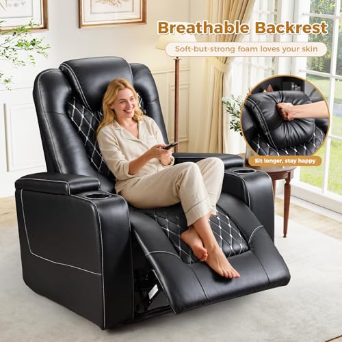ANJ Power Recliner Chair with USB Ports and Cup Holders