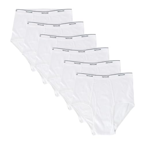 Fruit Of The Loom Mens Cotton White Briefs 6 Pack