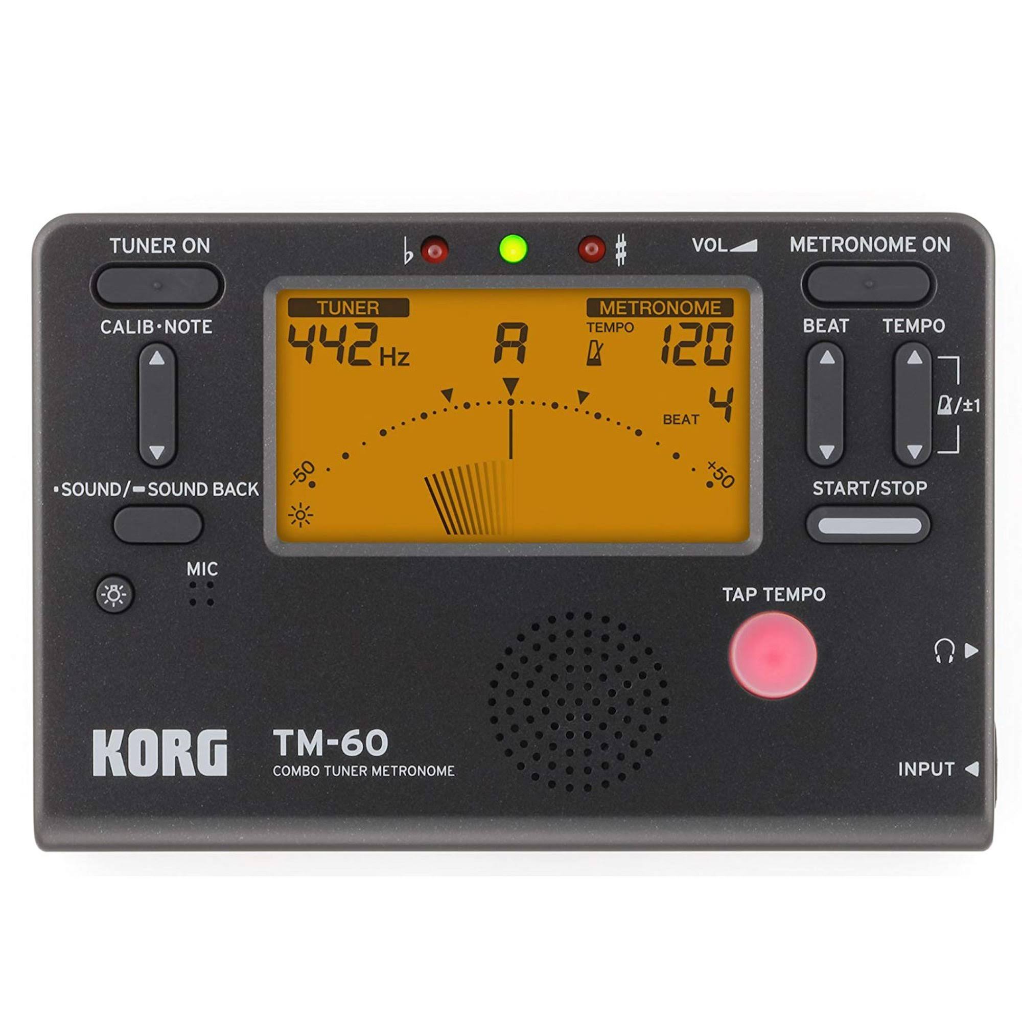 Korg Tm-60 Tuner Metronome - Black - Megean