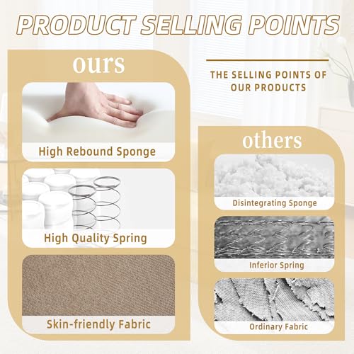 Convertible Sleeper Sofa Bed with Cylindrical Pillow, Corduroy Folding Mattress Couch with Fixed-Shape Frame