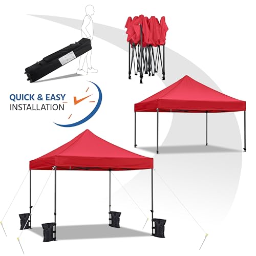 Yaheetech Heavy Duty Pop Up Canopy Tent, 10x20 Commercial Instant Shelter Tent for Wedding, Parties, Adjustable Outdoor Canopy with Wheeled Carry Bag