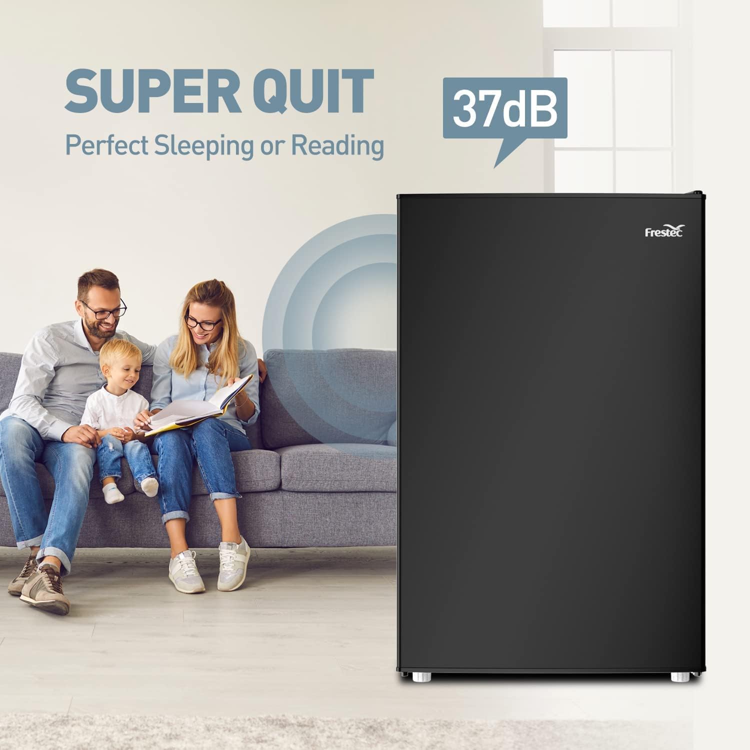 Frestec Mini Refrigerator,4.5 Cu Ft Small Fridge,Mini Fridge for Bedroom,Dorm Refrigerator,Small Refrigerator for Office,Single Door Compact
