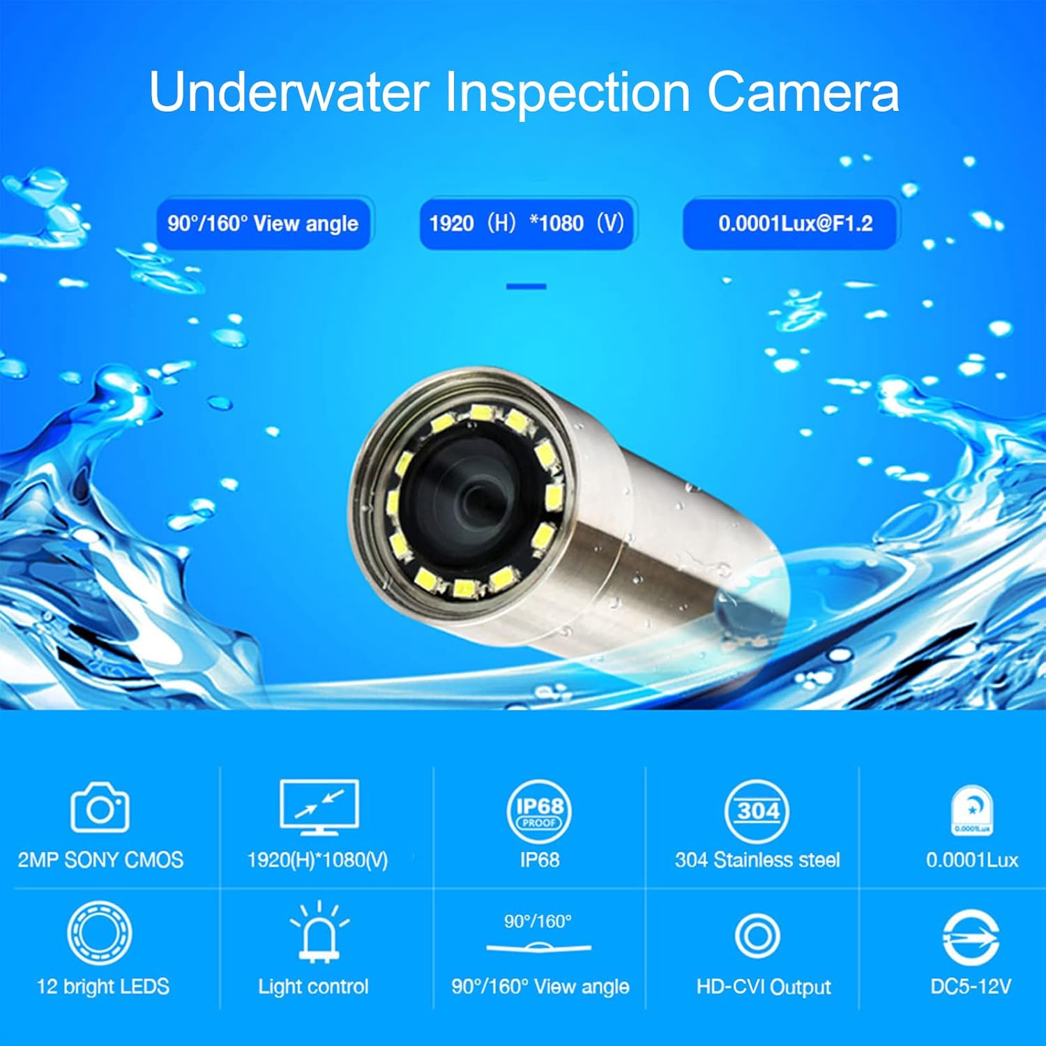 LINOVISION Modular Underwater Camera KIT with Compact Size and Remote Network Access, Underwater Inspection for Swimming Pool, Aquariums