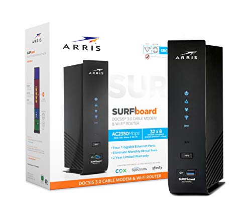 ARRIS SURFboard SBG7600AC2 DOCSIS 3.0 Cable Modem & AC2350 Wi-Fi Router , Approved for Comcast Xfinity, Cox, Charter Spectrum & more