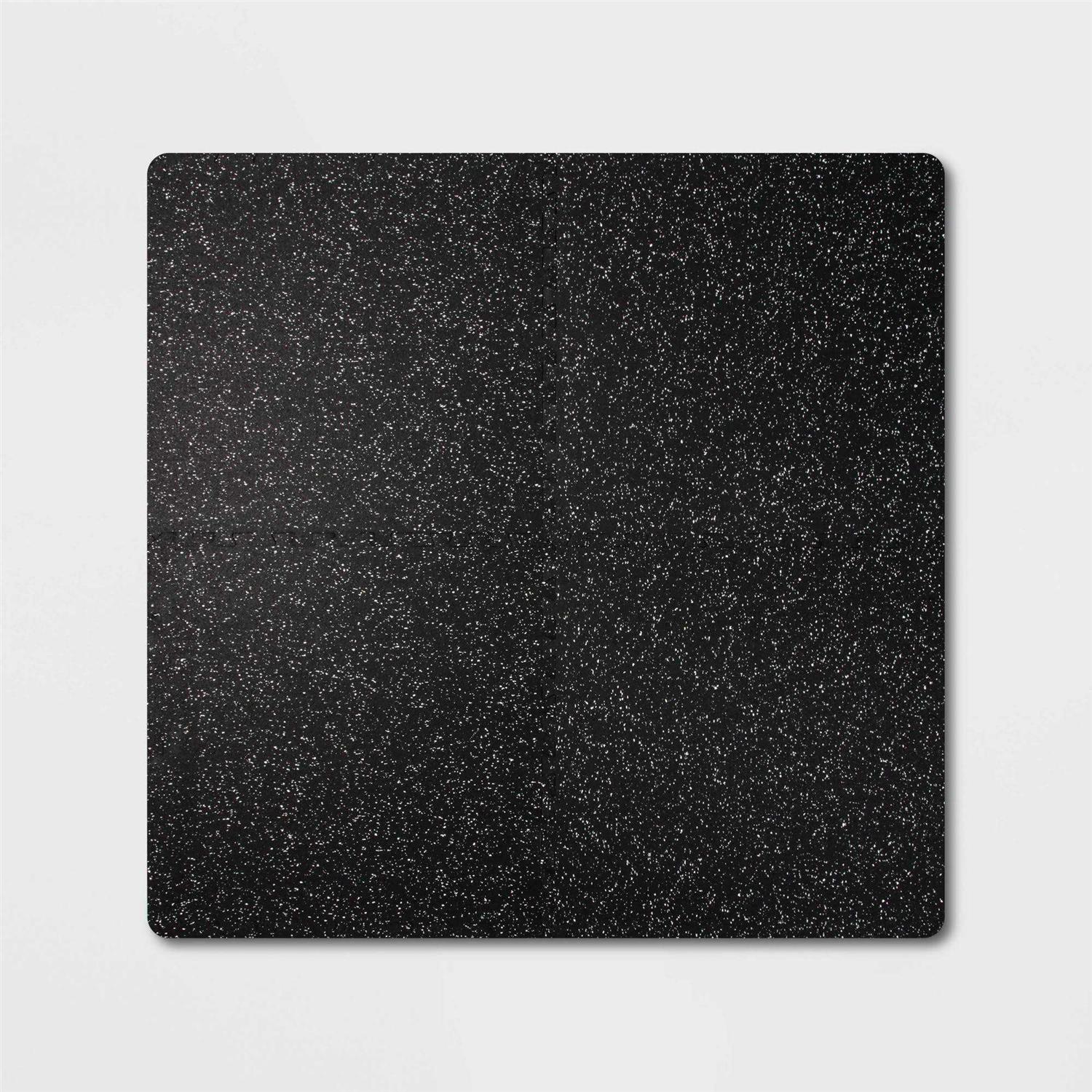 Interlocking Floor Tiles Premium EVA &amp; Rubber Black 24 x 24 All in Motion - Sports Supplies Online Store