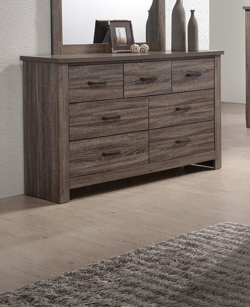 Transitional Elegant Wooden 4pc Bedroom Set Eastern King Size Bed w Drawers Dresser Mirror Nightstand Bedroom Furniture