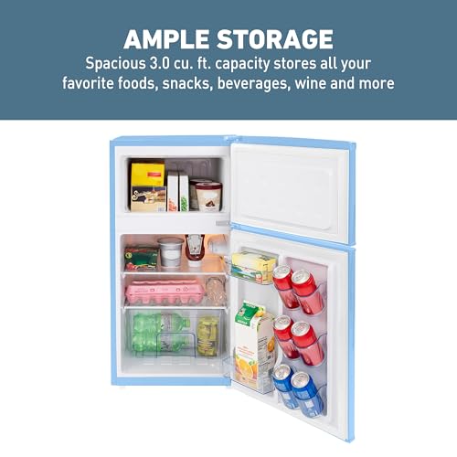 West Bend Mini Fridge with Freezer Retro-Styled for Home Office or Dorm
