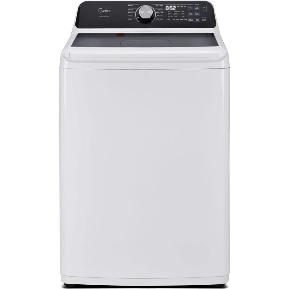 Midea MLTW44A4BWW 4.4 Cf Top Load Washer Agitator Stainless Tub
