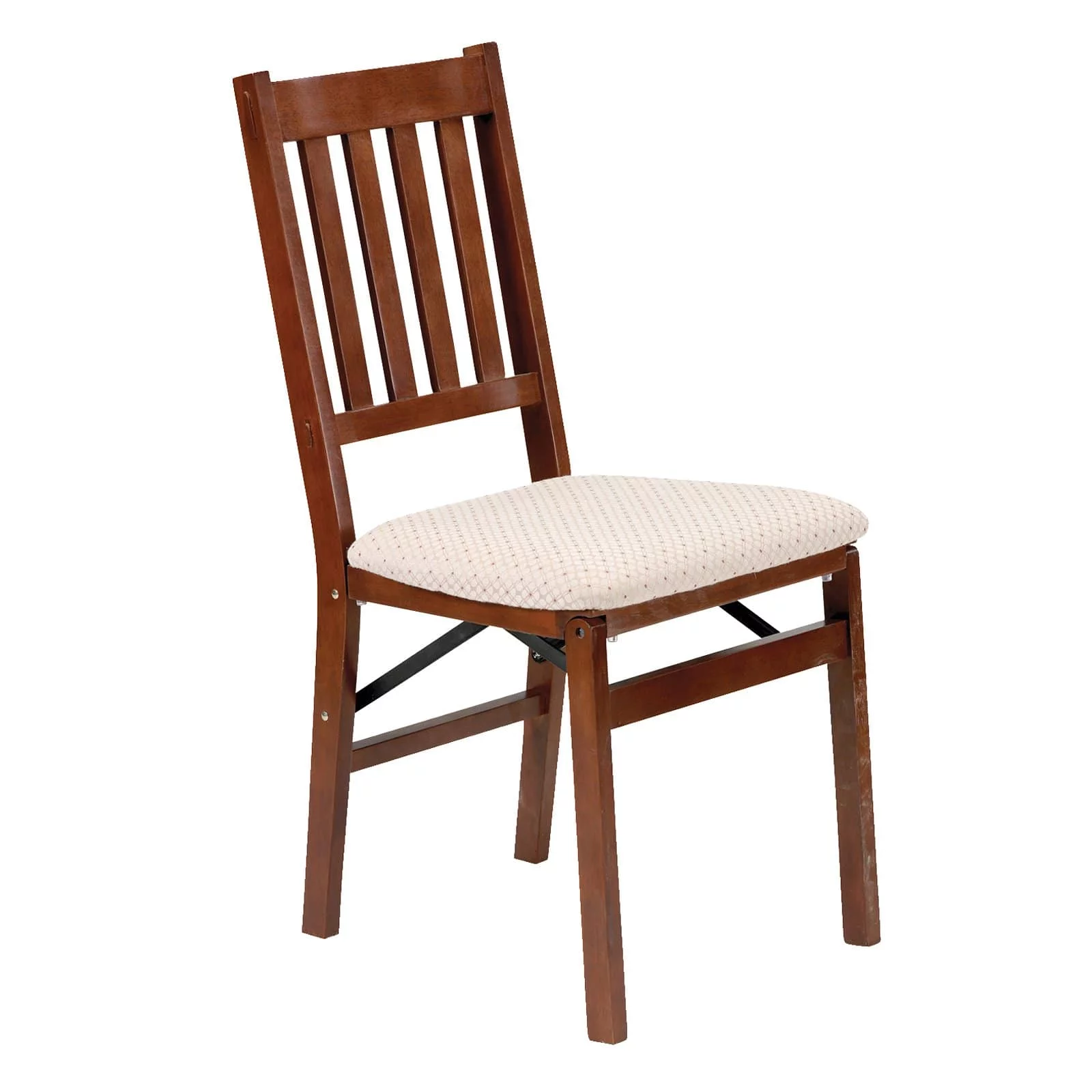 Stakmore Arts and Craft Harwood Folding Chair with Blush Upholstery - Fruitwood (2-Pack)