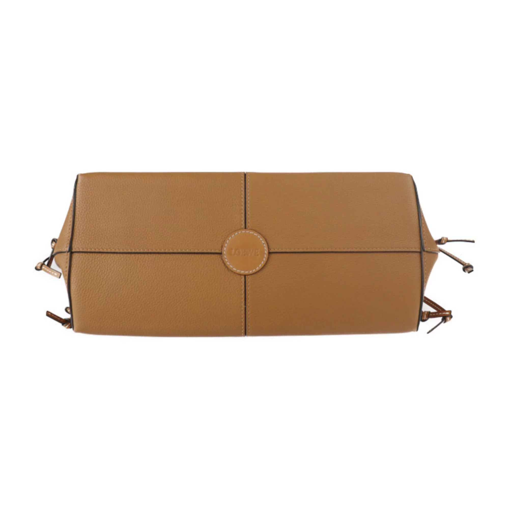 Pre-Owned LOEWE Loewe Cushion Tote Small Bag 309.12AA93 Calf Leather Camel Brown Shoulder (Good)